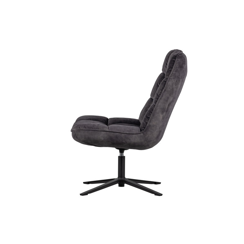 WOOOD-collectie Job Draaifauteuil Velvet Antraciet