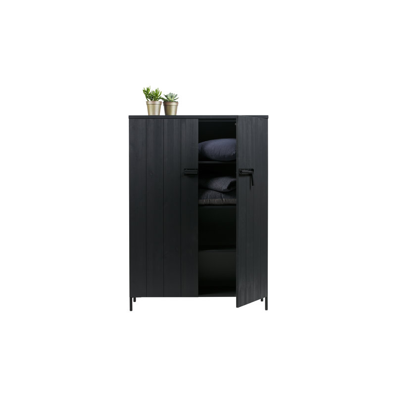 WOOOD-collectie Bruut 2 Door Cabinet Pine Black