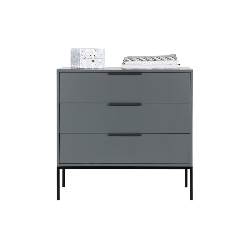 WOOOD-collectie Adam Ladekast Grenen Steel Grey