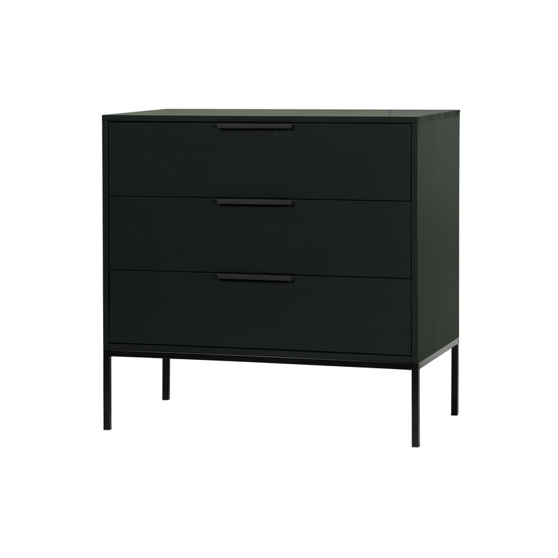 WOOOD-collectie Adam Cabinet With Drawers Pine Black