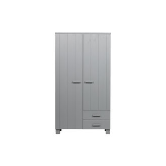 WOOOD Dennis Wardrobe Pine Concrete Grey Brushed