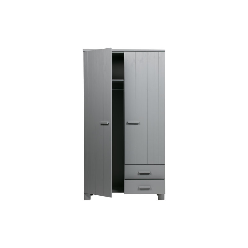 WOOOD-collectie Dennis Wardrobe Pine Concrete Grey Brushed