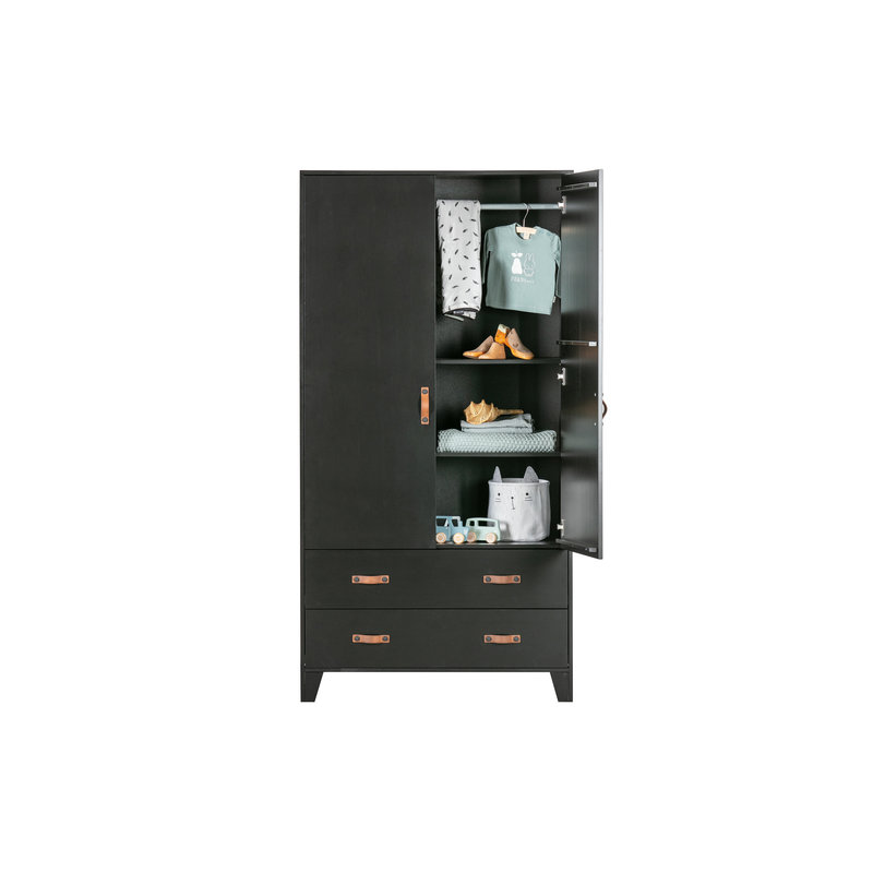 WOOOD-collectie Dian Wardrobe Cabinet Pine Black