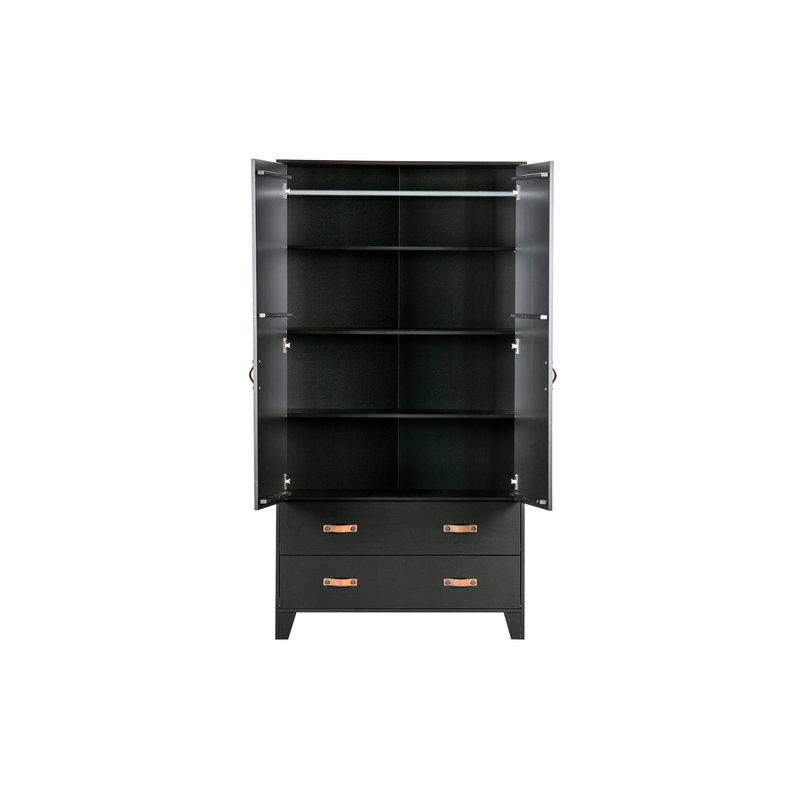 WOOOD-collectie Dian Wardrobe Cabinet Pine Black