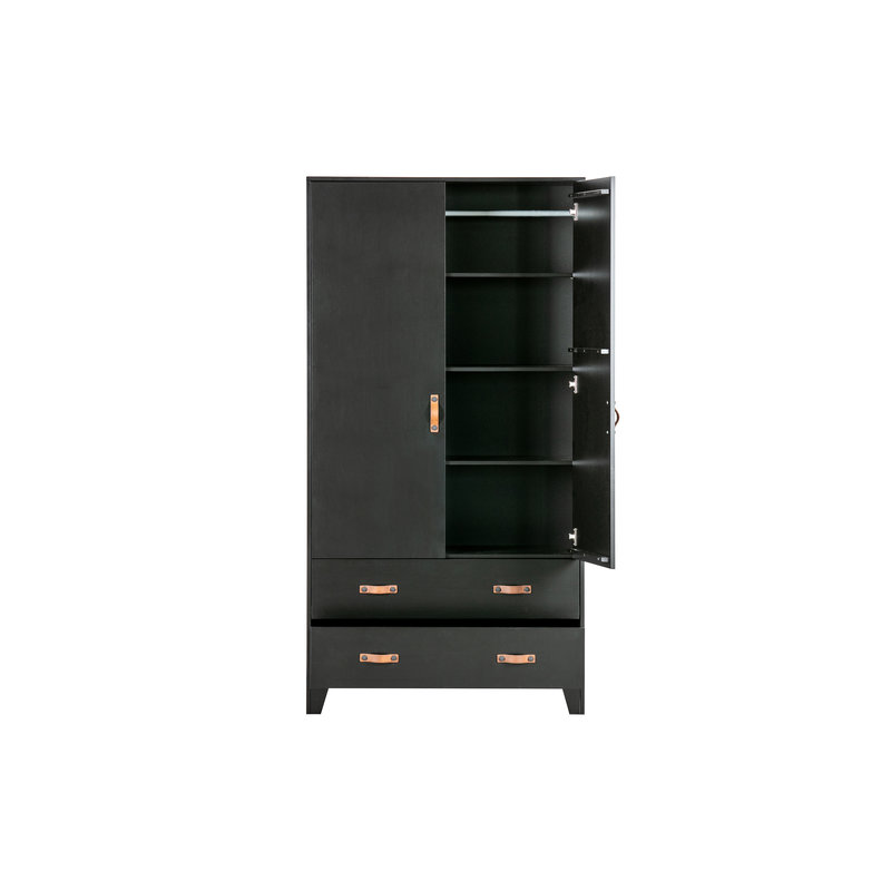 WOOOD-collectie Dian Wardrobe Cabinet Pine Black
