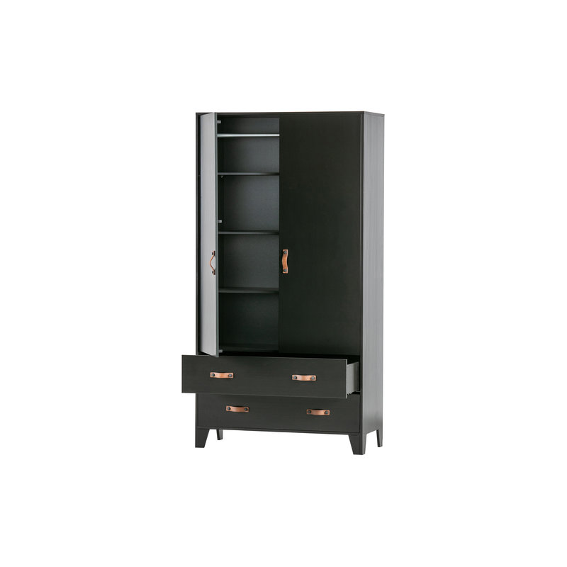 WOOOD-collectie Dian Wardrobe Cabinet Pine Black