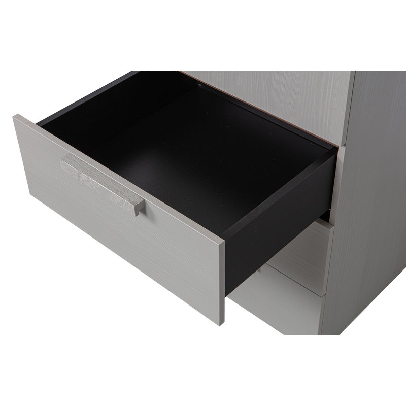 WOOOD-collectie Rens 1-door Wardrobe Long Handle Walnut/pebble Grey