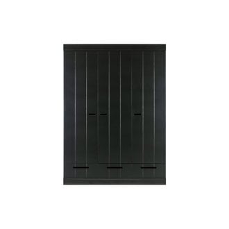 WOOOD Connect 3-doors Drawer- Strip Doors Black WOOOD Connect 3-doors Drawer- Strip Doors Black