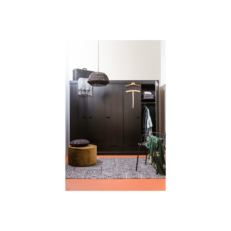 WOOOD-collectie Connect 2-doors - Drawer - Strip Doors Black