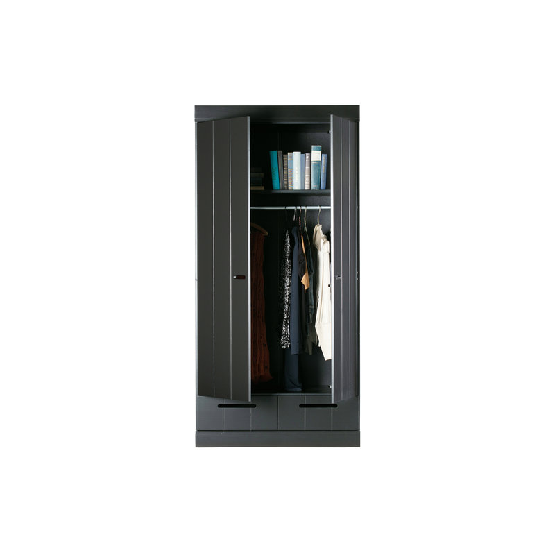 WOOOD-collectie Connect 2-doors - Drawer - Strip Doors Black