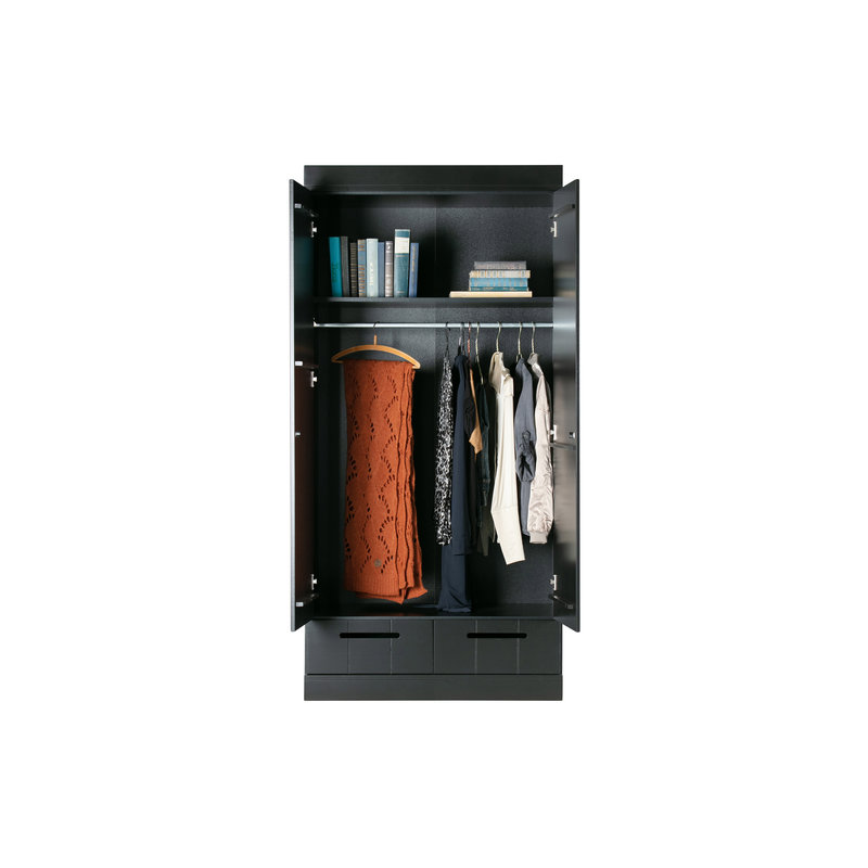 WOOOD-collectie Connect 2-doors - Drawer - Strip Doors Black