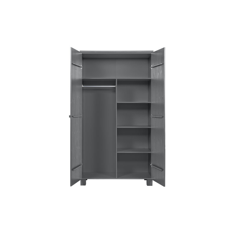 WOOOD-collectie Dennis Kast Grenen Steel Grey Geborsteld