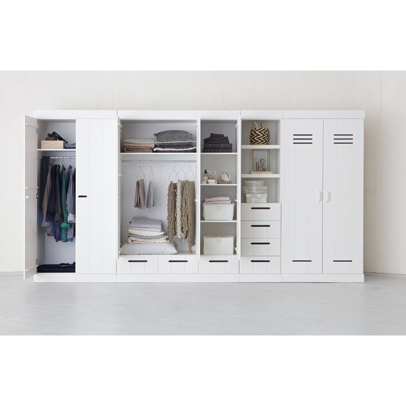 WOOOD-collectie Connect 2-doors Basic -strip Doors Cabinet White