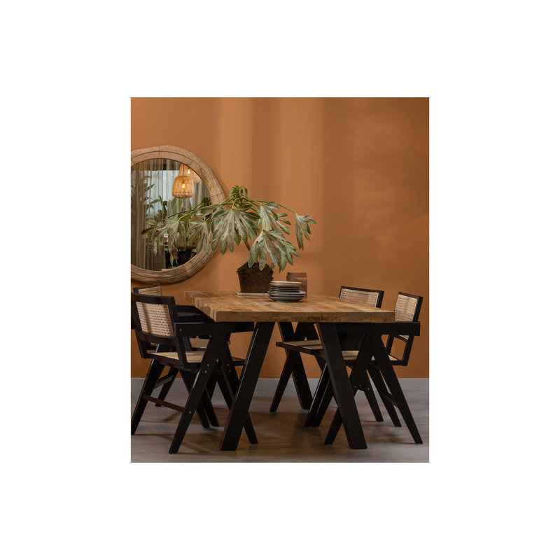 WOOOD-collectie Tablo Table Top Mango Rough Sawn Natural Melange 180x90