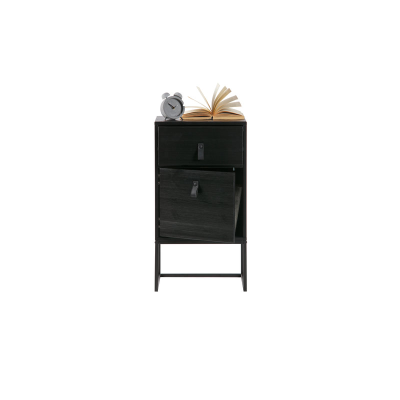 WOOOD-collectie Zola Nightstand With Drawer And Door Black