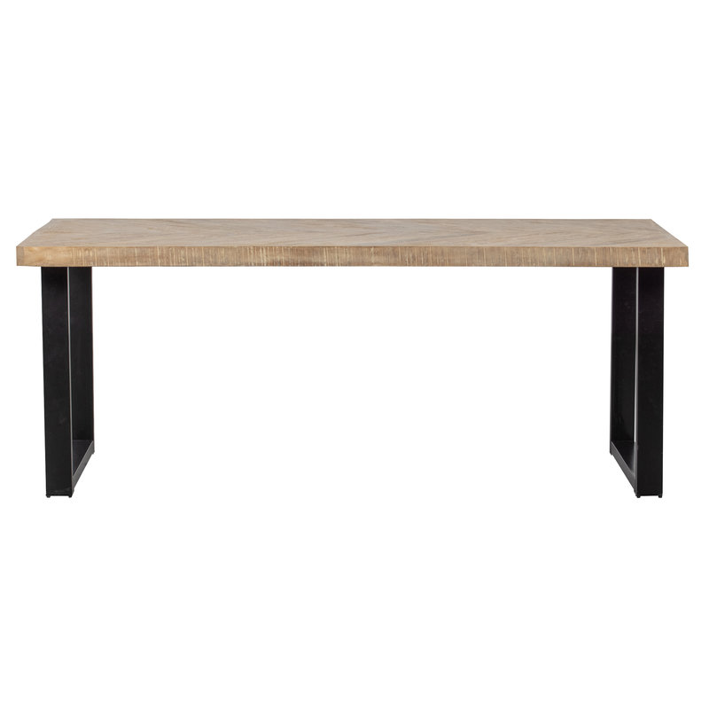 WOOOD-collectie Tablo Table Mango Herringbone 200x90 U-leg