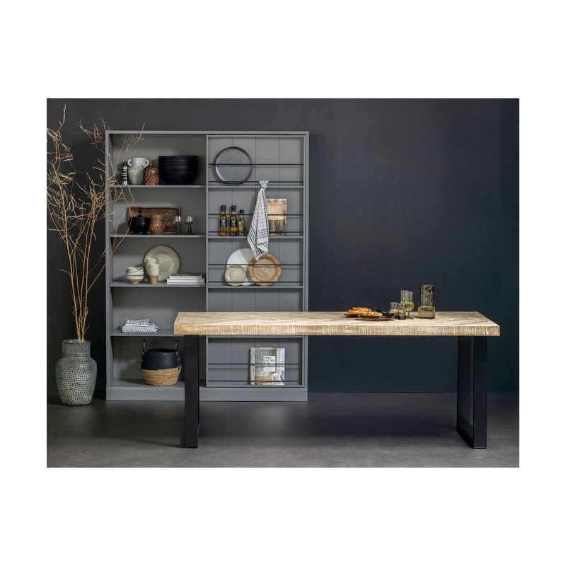 WOOOD-collectie Tablo Table Mango Herringbone 200x90 U-leg