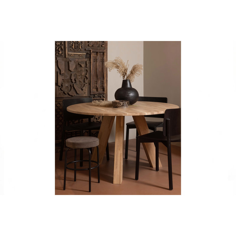WOOOD-collectie Rhonda Dining Table Ø129cm Oak Natural