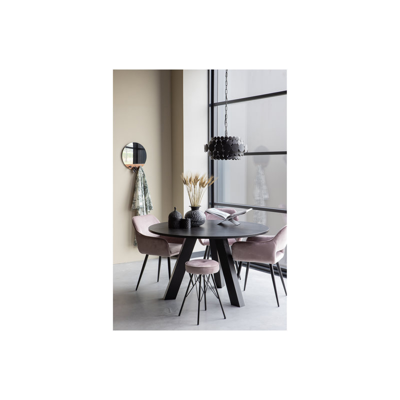 WOOOD-collectie Rhonda Dining Table Ø129cm Blacknight