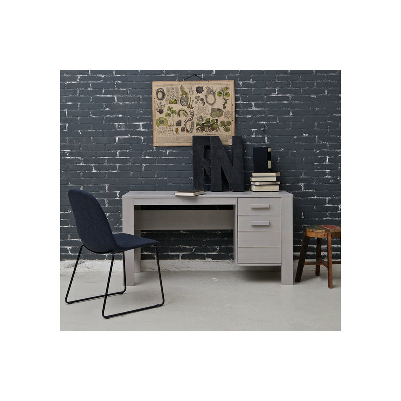 WOOOD-collectie Dennis Desk Pine Concrete Grey Brushed