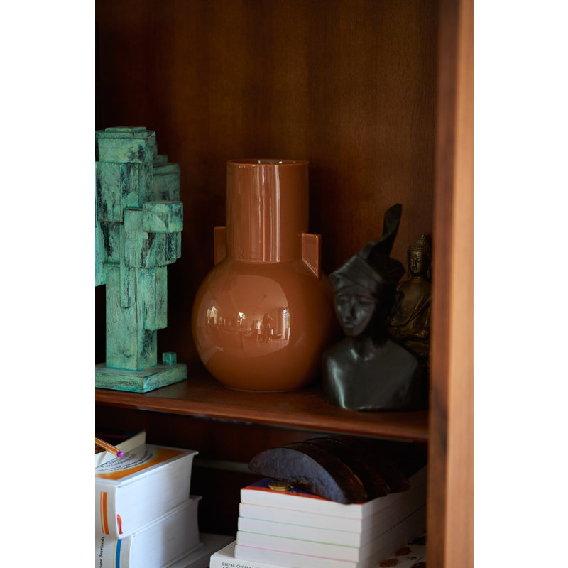 HKLIVING-collectie Keramiek vaas caramel S
