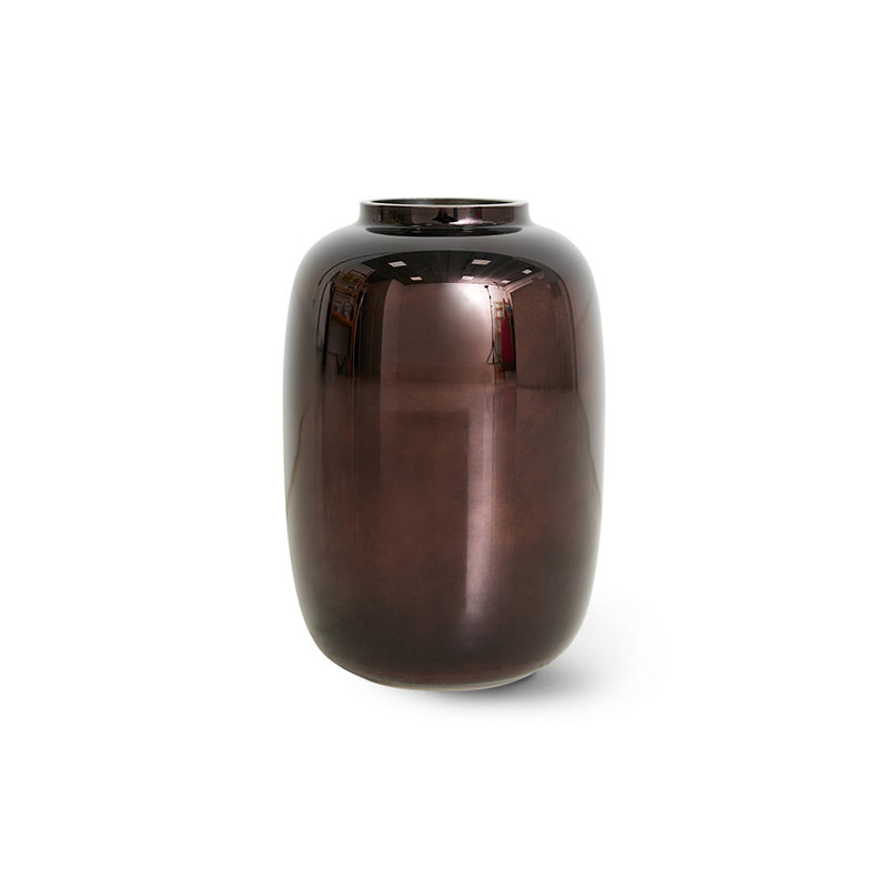 HKliving-collectie Bruin chrome glazen vaas