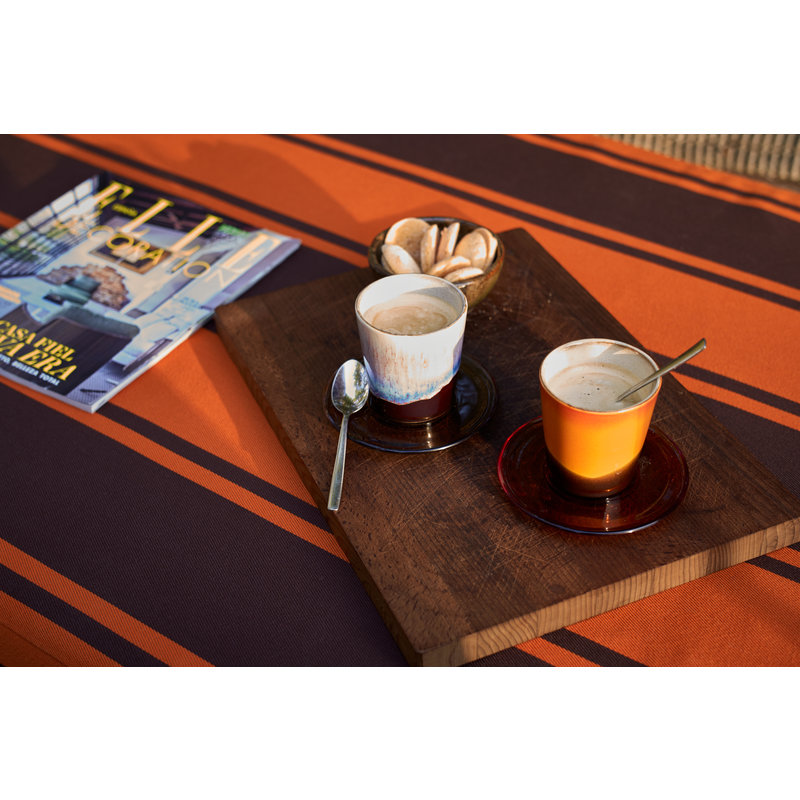 HKliving-collectie 70s glaswerk: schotels  amber brown (set of 4)