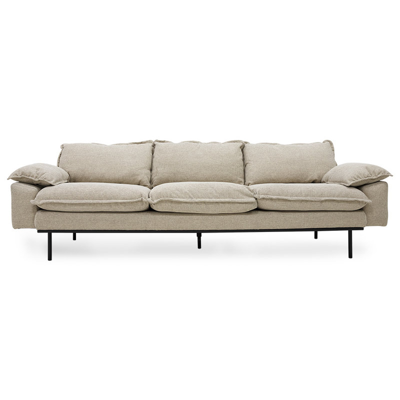 HKliving-collectie retro sofa: 4-zits, wafer, cream