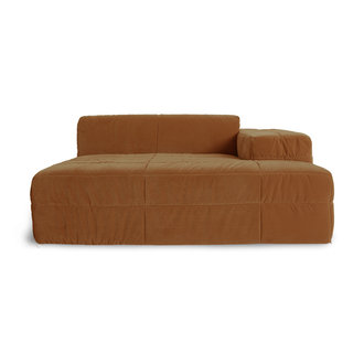 HKliving Brut sofa: element right divan, royal velvet, caramel