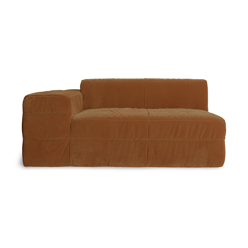 HKLIVING-collectie Brut sofa: element linker, royal velvet, caramel