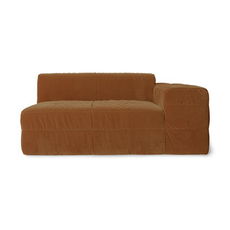 HKliving Brut sofa: element rechter, royal velvet, caramel