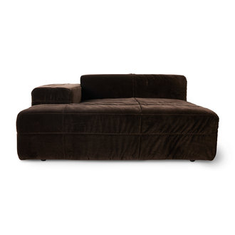 HKLIVING Brut sofa: element linker divan, royal velvet, espresso