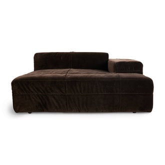 HKliving Brut sofa: element rechter divan, royal velvet, espresso