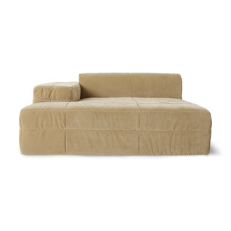 HKliving Brut sofa: element left divan, royal velvet, cream