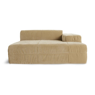 HKliving Brut sofa: element right divan, royal velvet, cream