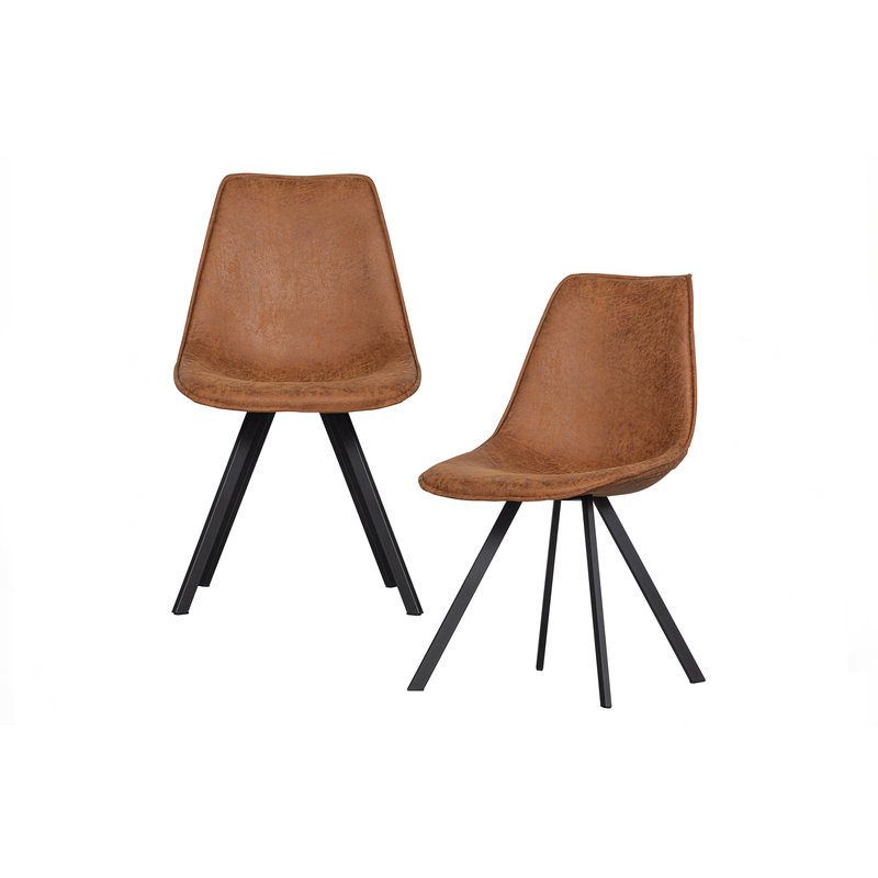 WOOOD-collectie Set Of 2 Swen Dining Chair Cognac
