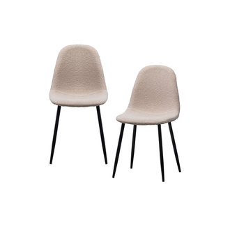 WOOOD Set Of 2 - Marije Dining Chair Teddy Taupe