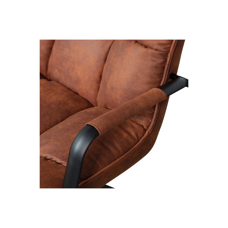 WOOOD-collectie Jouke Swivel Armchair With Armrest Imitation Leather Cognac