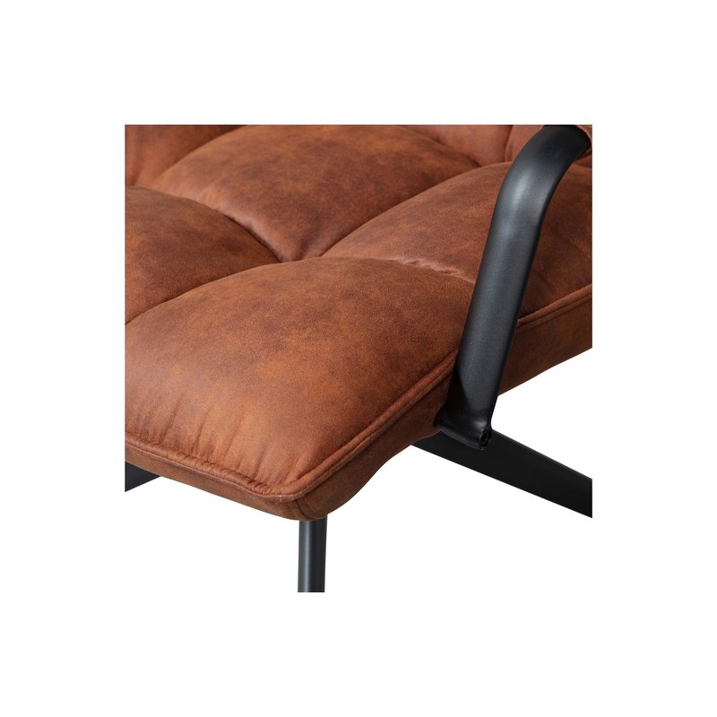 WOOOD-collectie Jouke Swivel Armchair With Armrest Imitation Leather Cognac