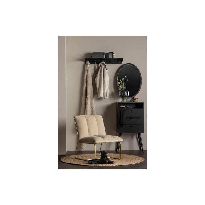 WOOOD-collectie Fie Fauteuil Ribstof Zand