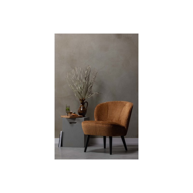 WOOOD-collectie Sara Fauteuil Structure Velvet Cognac