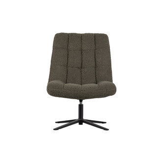 WOOOD Job Swivel Armchair Teddy Green