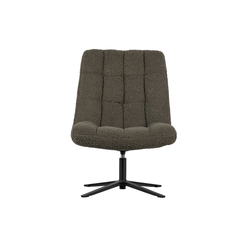 WOOOD-collectie Job Swivel Armchair Teddy Green