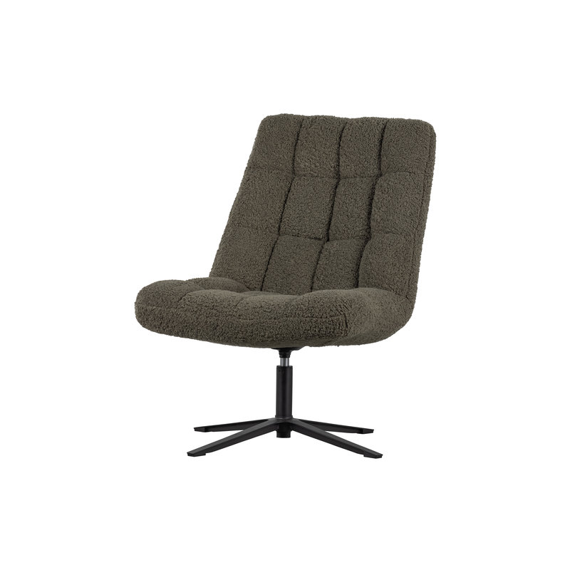 WOOOD-collectie Job Swivel Armchair Teddy Green