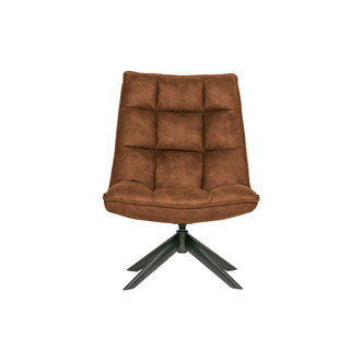 WOOOD Jouke Swivel Armchair Imitation Leather Cognac