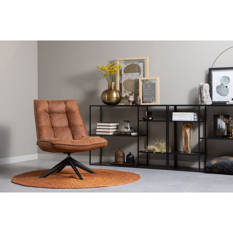 WOOOD-collectie Jouke Draaifauteuil Kunstleer Cognac