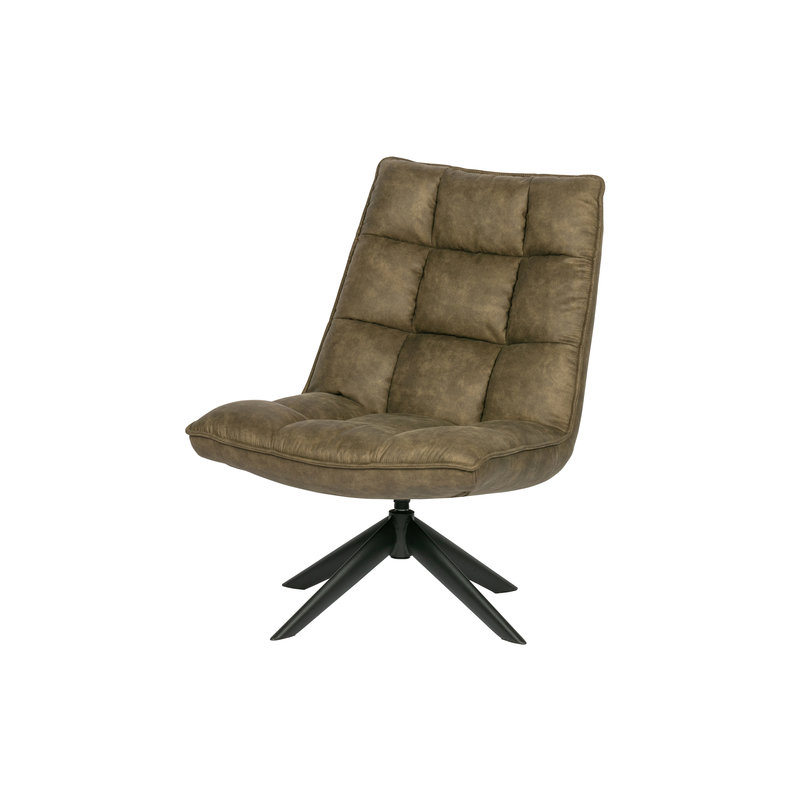 WOOOD-collectie Jouke Swivel Armchair Imitation Leather Green