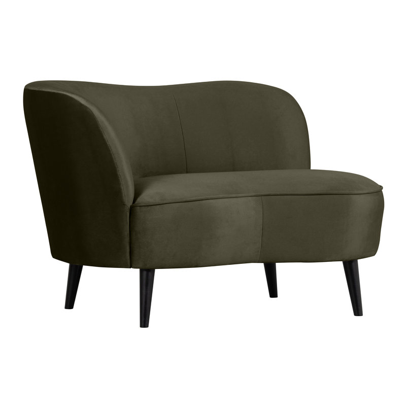 WOOOD-collectie Sara Lounge Fauteuil Links Fluweel Warm Groen