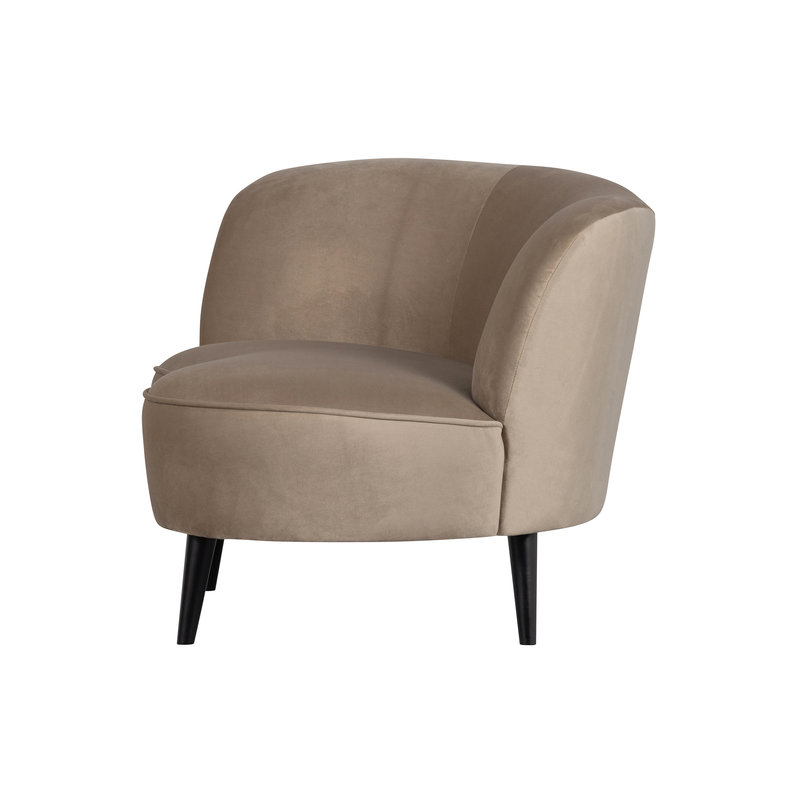 WOOOD-collectie Sara Lounge Fauteuil Links Fluweel Khaki