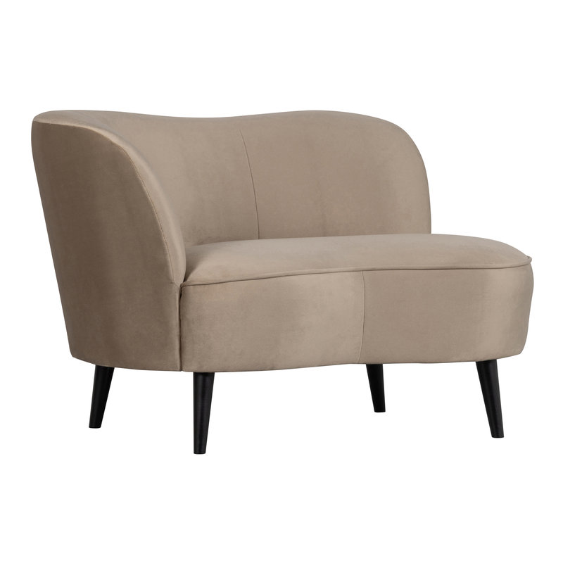 WOOOD-collectie Sara Lounge Fauteuil Links Fluweel Khaki